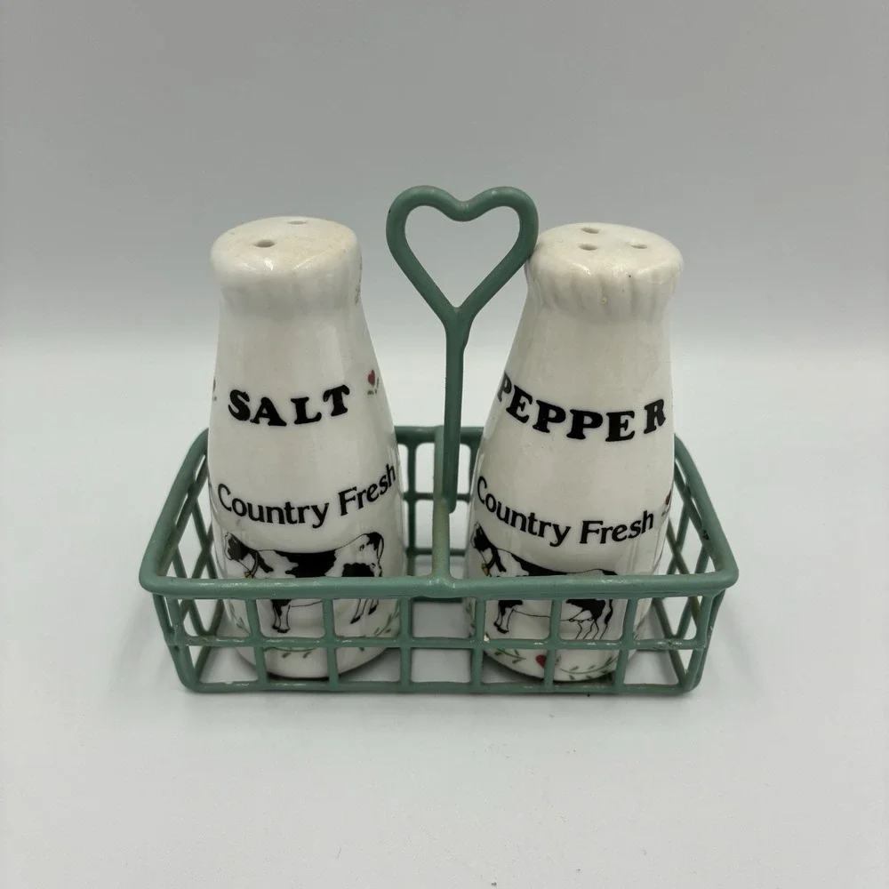 VTG Milk Bottle Salt & Pepper Shakers 